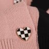 Chic Colorblock Love Heart Knit V-neck Cardigan Sweater - Modakawa modakawa